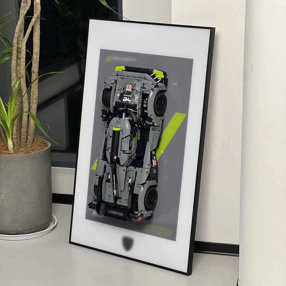 Display Your LEGO® Technic™ PEUGEOT 9X8 24H Le Mans Hybrid Hypercar 42156 in Wall Display Frame - brkox