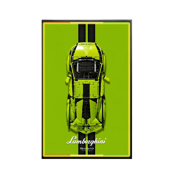 Wall Mount Display Frame Compatible with LEGO® Lamborghini Sian 42115 Style A