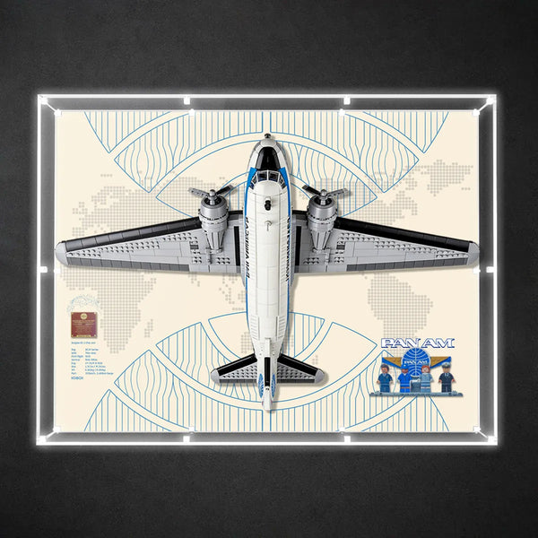 "LEGO® Douglas™ DC-3™ PAN AM® Airliner 11378 Displayed in Wall Display Case"