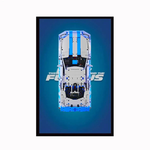 LEGO® Technic™ 2 Fast 2 Furious Nissan Skyline GT-R (R34) 42210 in Wall Display Frame