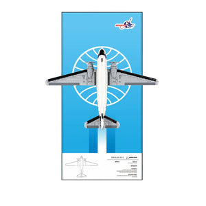 Wall Display frame for LEGO® Icons Douglas™ DC-3™ PAN AM® Airliner 11378 | 50 × 115 cm