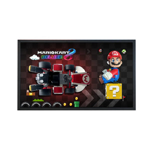 "Showcasing LEGO® Mario Kart™ – Mario & Standard Kart 72037 in Wall Display Frame"