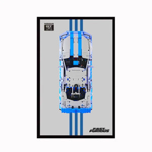 "Showcasing LEGO® Technic™ 2 Fast 2 Furious Nissan Skyline GT-R (R34) 42210 in Wall Display Frame - brkox"