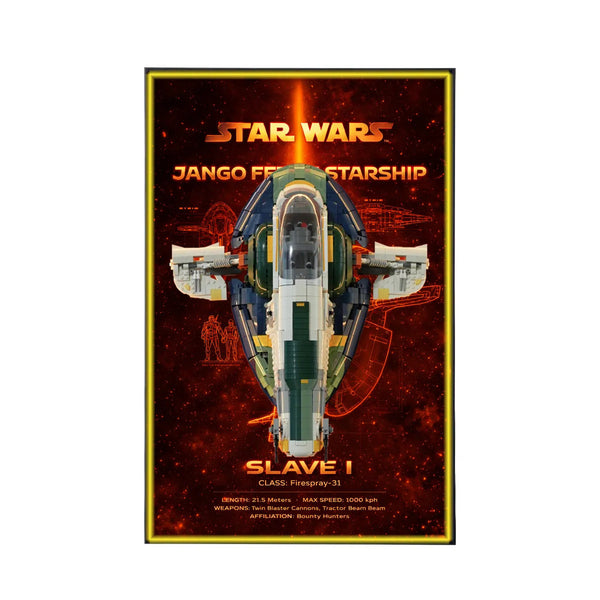 Wall Display Frame for LEGO® Star Wars™ Jango Fett’s Starship™ 75409 | Galactic Fury