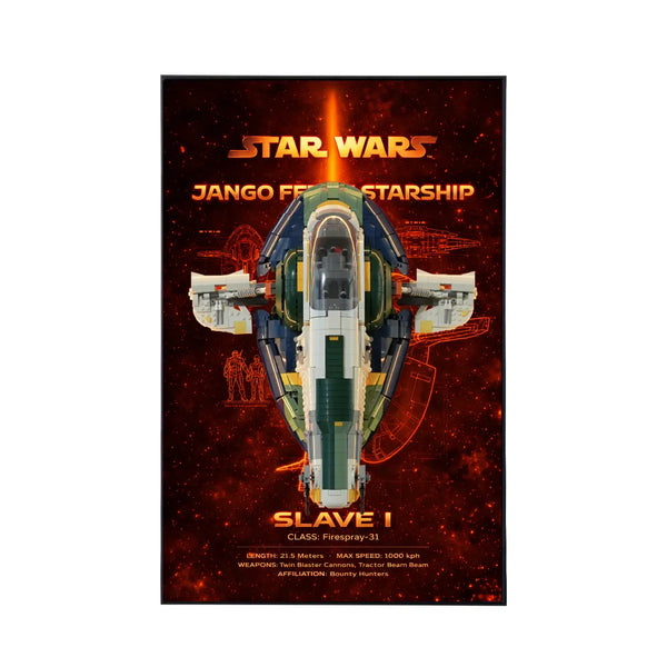 Wall Display Frame for LEGO® Star Wars™ Jango Fett’s Starship 75409 | Style C