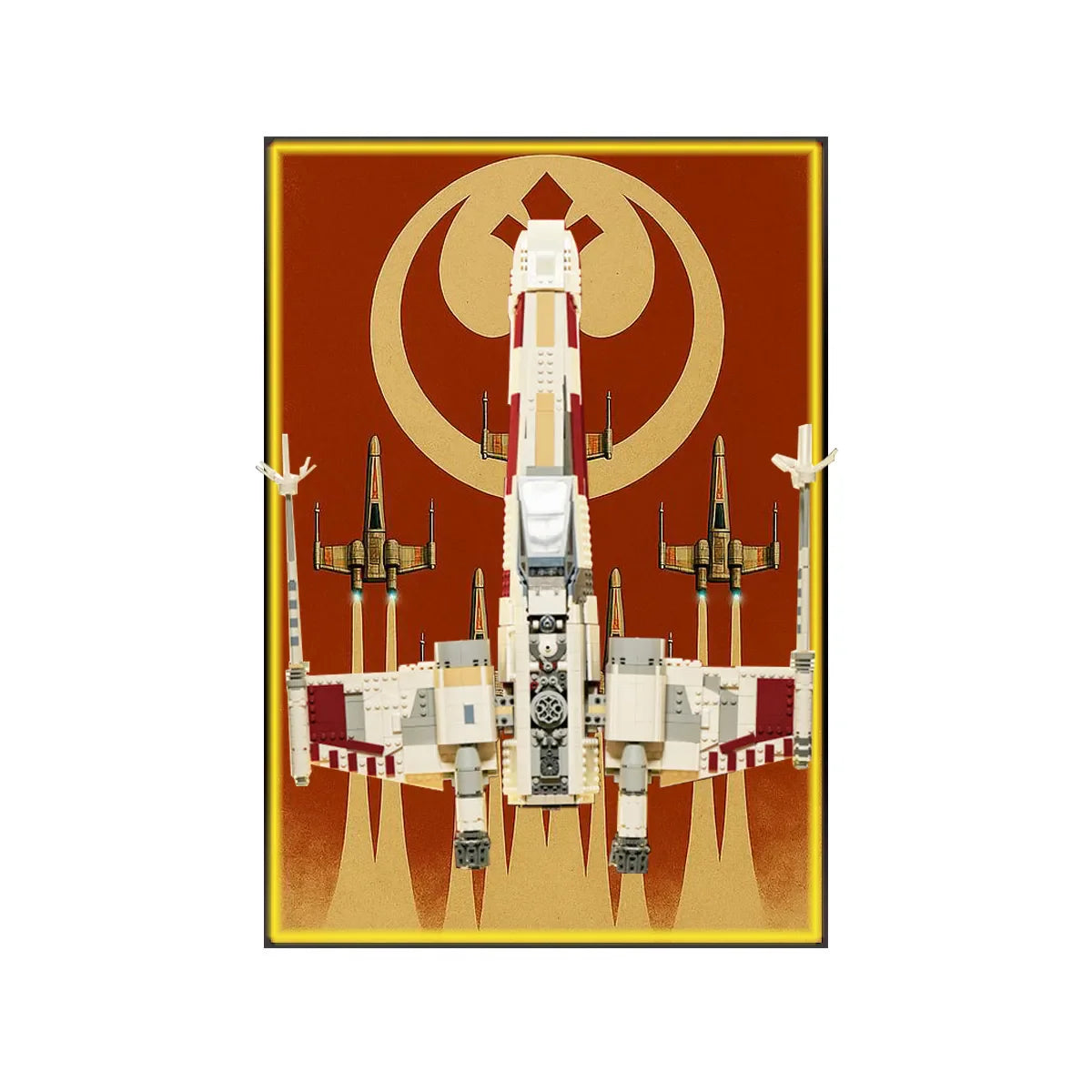 Wall Display Frame for LEGO® Star Wars™ X-Wing Starfighter™ 75355 - View 5 - brkox