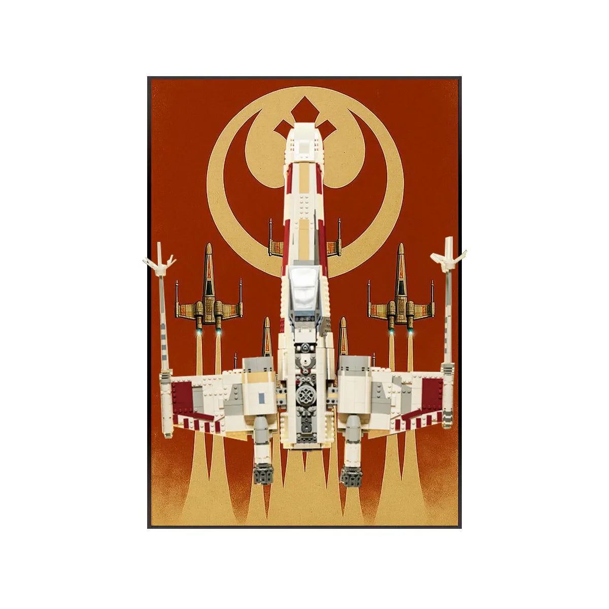 Wall Display Frame for LEGO® Star Wars™ X-Wing Starfighter™ 75355 - View 3 - brkox