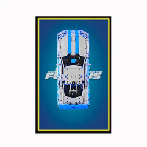 Wall Display Frame Holds LEGO® Technic™ 2 Fast 2 Furious Nissan Skyline GT-R (R34) 42210