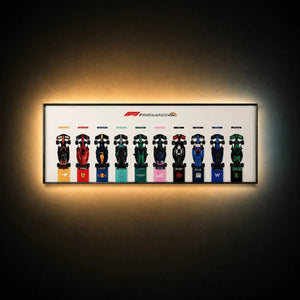 Wall Display Frame for LEGO® Speed Champions F1 | 10-Car | White