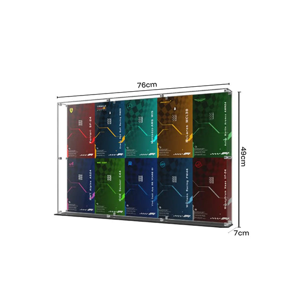 Acrylic Display Case for LEGO® Speed Champions F1 Cars (2x5 Grid)