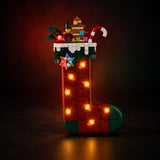 Christmas Stocking 40958 light kit, illuminated front view