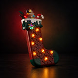 Christmas Stocking 40958 with illuminated stars and holiday decorations