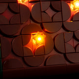 Close-up of illuminated star details on Christmas Stocking 40958