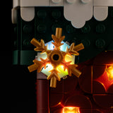 Illuminated gold snowflake decoration on Christmas Stocking 40958