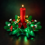 Light kit for LEGO Christmas Table Decoration 40743 with warm candle and green wreath lighting