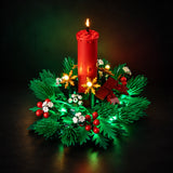 Opposite angled view of Christmas Table Decoration 40743 with green and warm lights