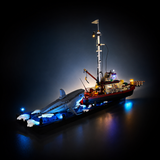 LEGO Jaws 21350 LED light kit installed