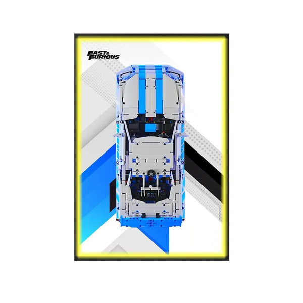 Display Frame Compatible with LEGO® 42210 Nissan GT - R (Fast & Furious) Style A - brickzonehub