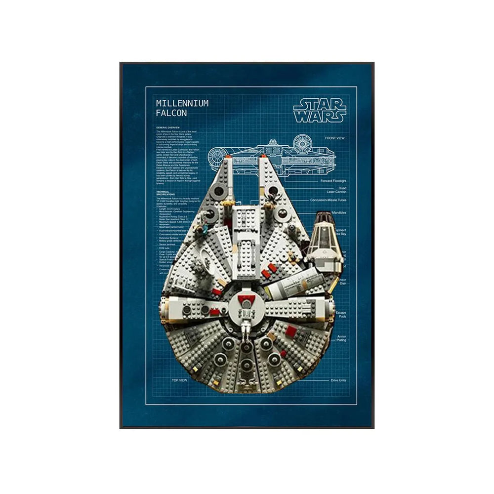 LEGO® Star Wars™ Millennium Falcon™ Wall Display Frame 75257 Style B - brkox