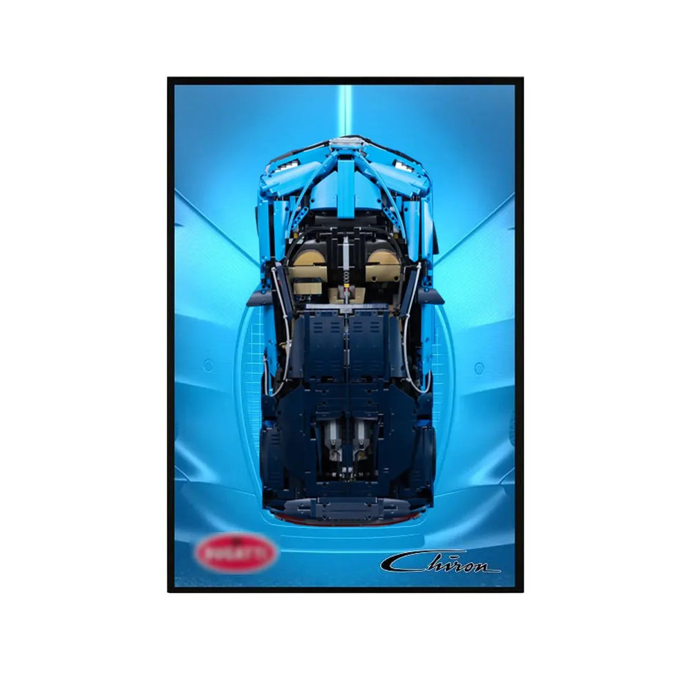 Premium Wall Display Frame Compatible with LEGO® Bugatti Chiron 42083 Style B - brkox