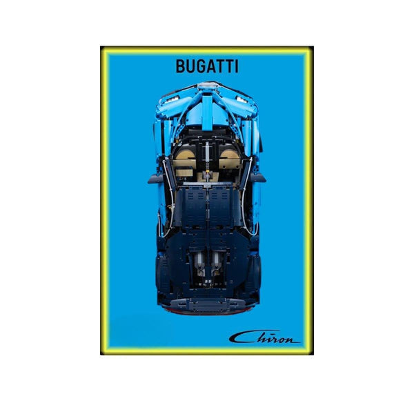 Premium Wall Display Frame Compatible with LEGO® Bugatti Chiron 42083 Style C - brickzonehub