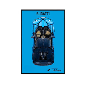 Premium Wall Display Frame Compatible with LEGO® Bugatti Chiron 42083 Style C - brickzonehub