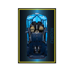 Premium Wall Display Frame Compatible with LEGO® Bugatti Chiron 42083 Style D - brickzonehub