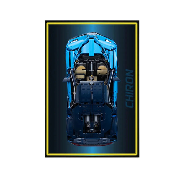Premium Wall Display Frame Compatible with LEGO® Bugatti Chiron 42083 Style D - brickzonehub