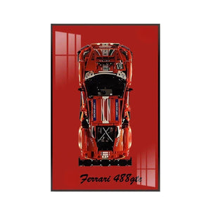 Premium Wall Mount Display Frame for LEGO® Technic™ Ferrari 488 GTE 42125 - brickzonehub