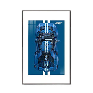 Premium Wall Mount Display Frame for LEGO® Technic™ Ford GT 42154 - brickzonehub