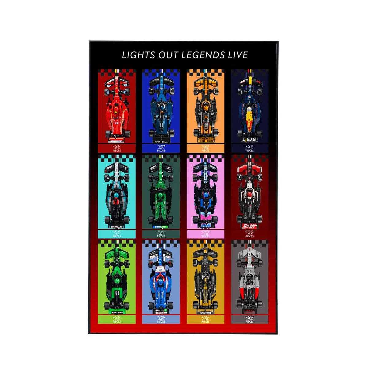LEGO® Speed Champions F1 12-Car Wall Display Frame - View 3 - brkox