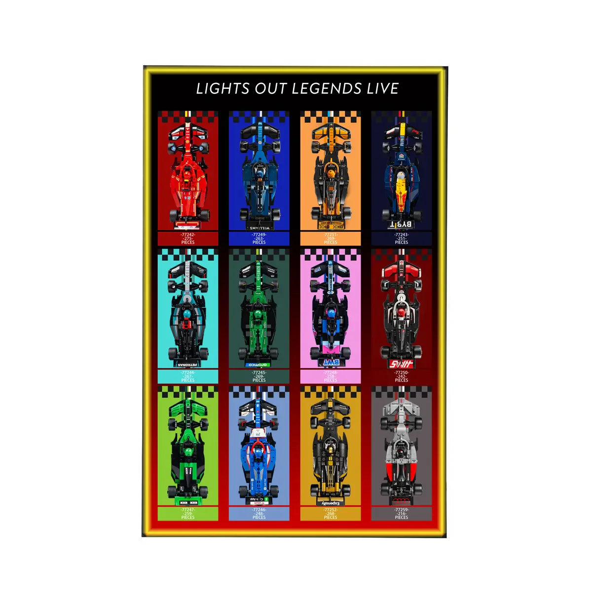 LEGO® Speed Champions F1 12-Car Wall Display Frame - View 5 - brkox