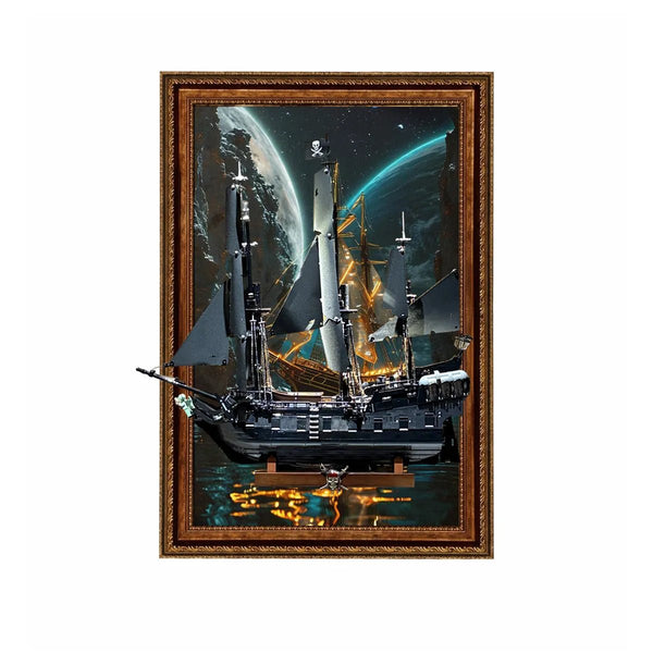 Wall Display Frame Compatible with LEGO® Icons Captain Jack Sparrow's Pirate Ship 10365