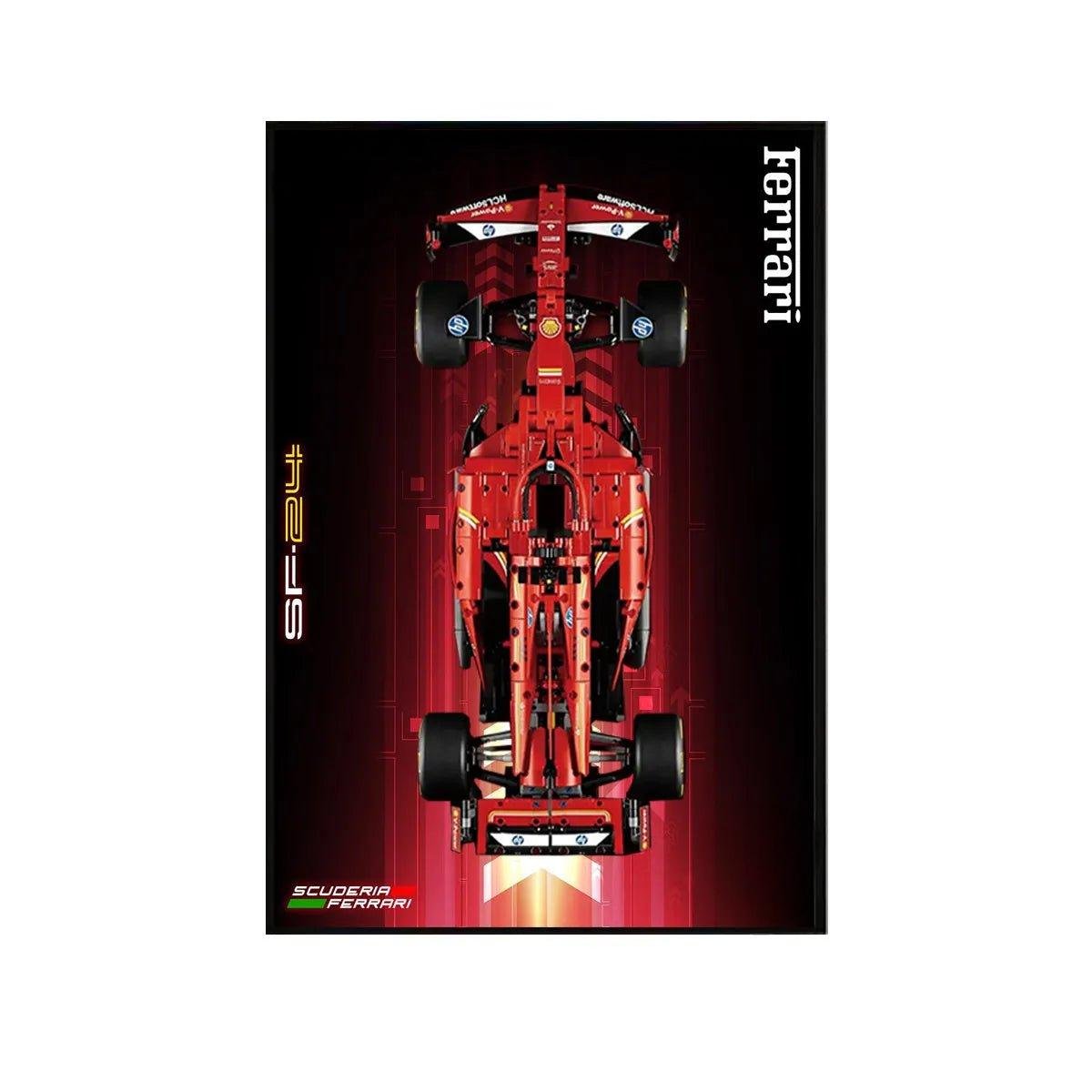 Wall Display Frame Compatible with LEGO® Ferrari F1 SF - 24 42207 Style F