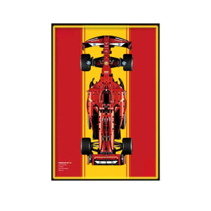 Wall Display Frame Compatible with LEGO® Ferrari F1 SF - 24 42207 Style G - brickzonehub