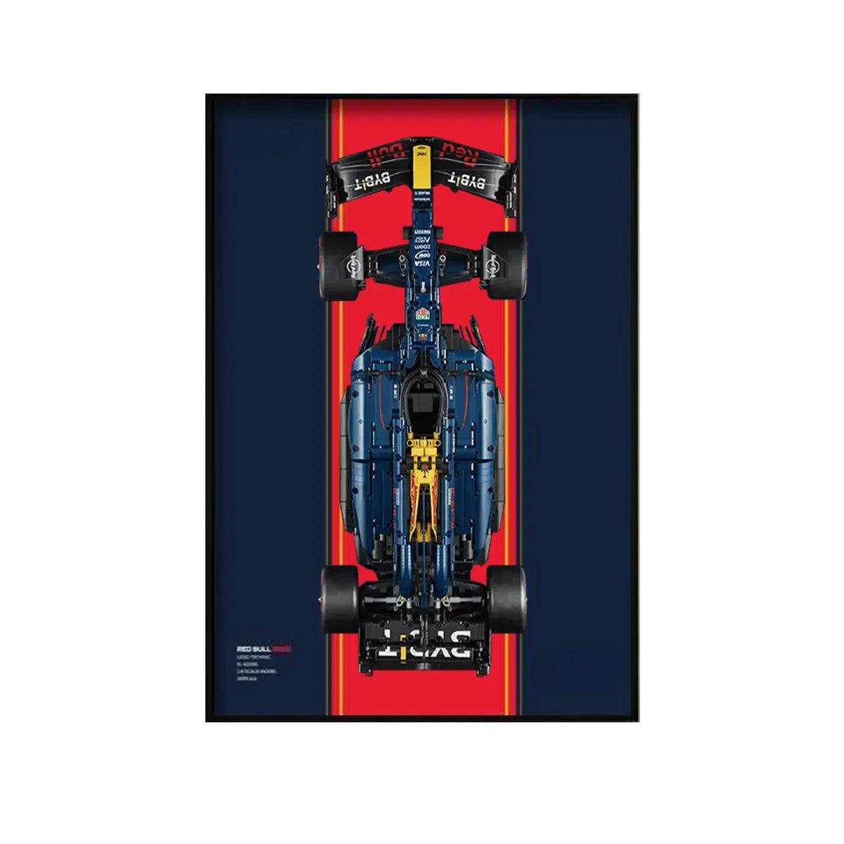 Wall Display Frame for LEGO® Technic™ Oracle Red Bull Racing RB20 F1 Car 42206 | Style C - View 5 - brkox