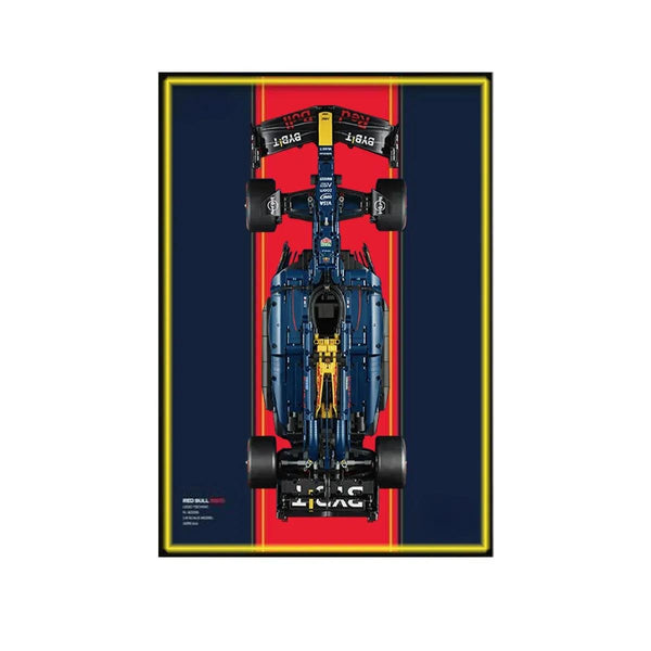 Wall Display Frame Compatible with LEGO® Red Bull RB20 42206 Style J - brickzonehub