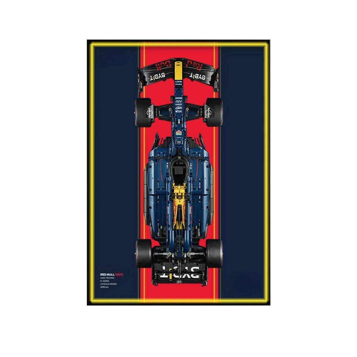 Wall Display Frame for LEGO® Technic™ Oracle Red Bull Racing RB20 F1 Car 42206 | Style C - View 7 - brkox