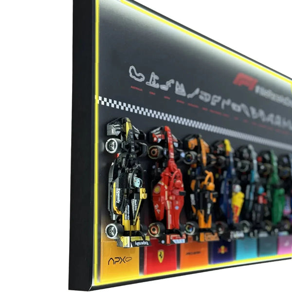 Wall Display Frame Compatible with LEGO® Speed Champions F1 Collection – 11 Cars Edition