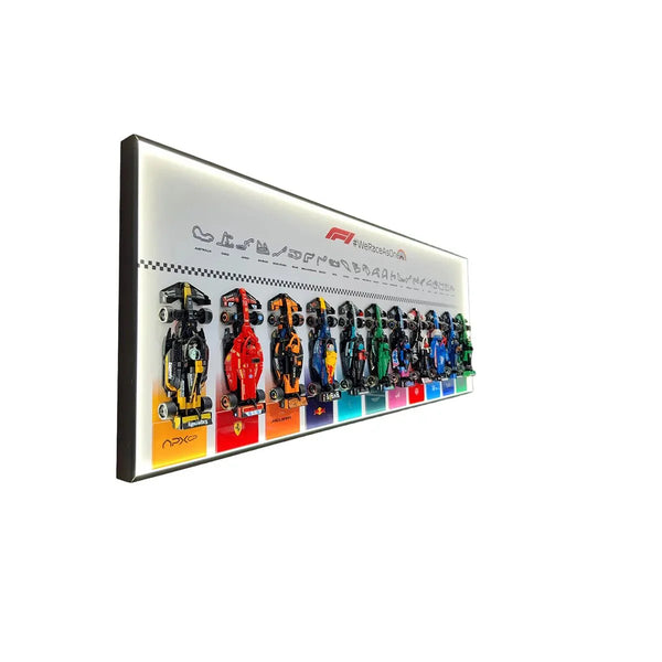 Wall Display Frame Compatible with LEGO® Speed Champions F1 Collection – 11 Cars Edition Style A