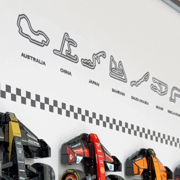 Wall Display Frame Compatible with LEGO® Speed Champions F1 Collection – 11 Cars Edition Style A