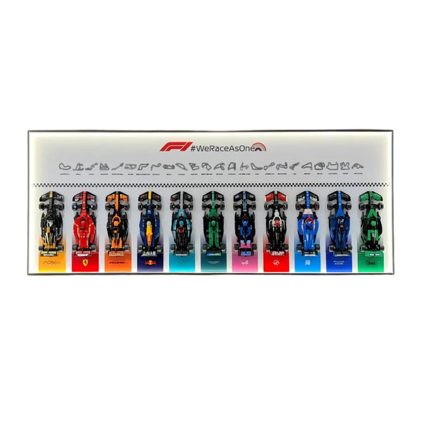Wall Display Frame Compatible with LEGO® Speed Champions F1 Collection – 11 Cars Edition Style A