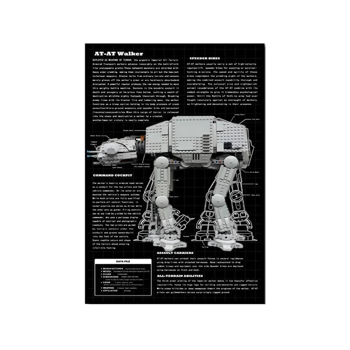 Wall Display Frame Compatible with LEGO® Star Wars™ AT - AT Walker 75288 - brkox