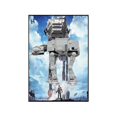 Wall Display Frame Compatible with LEGO® Star Wars™ AT - AT Walker 75288 Style B - brkox