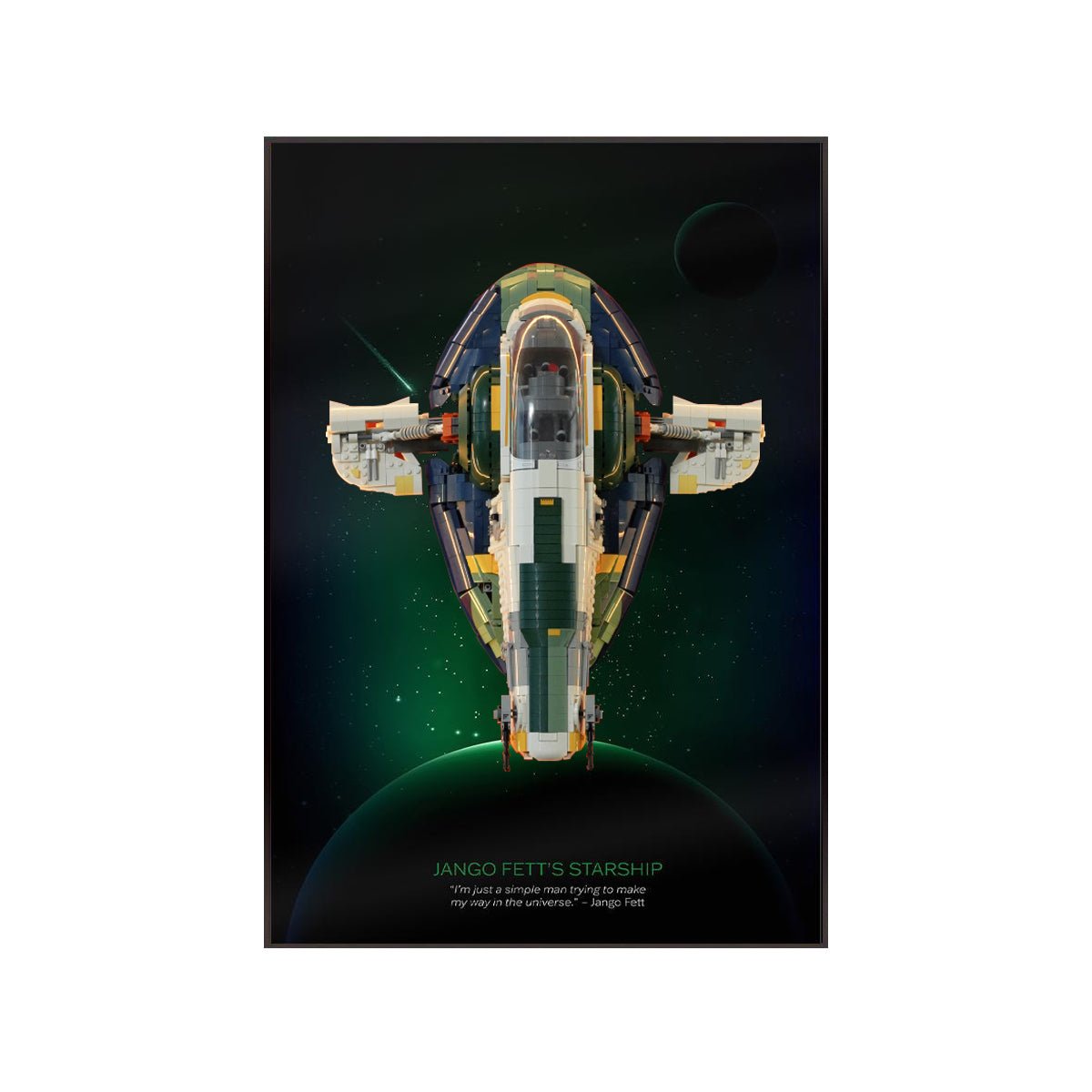 Wall Display Frame Compatible with LEGO® Star Wars™ Jango Fett’s Starship™ 75409 - brkox