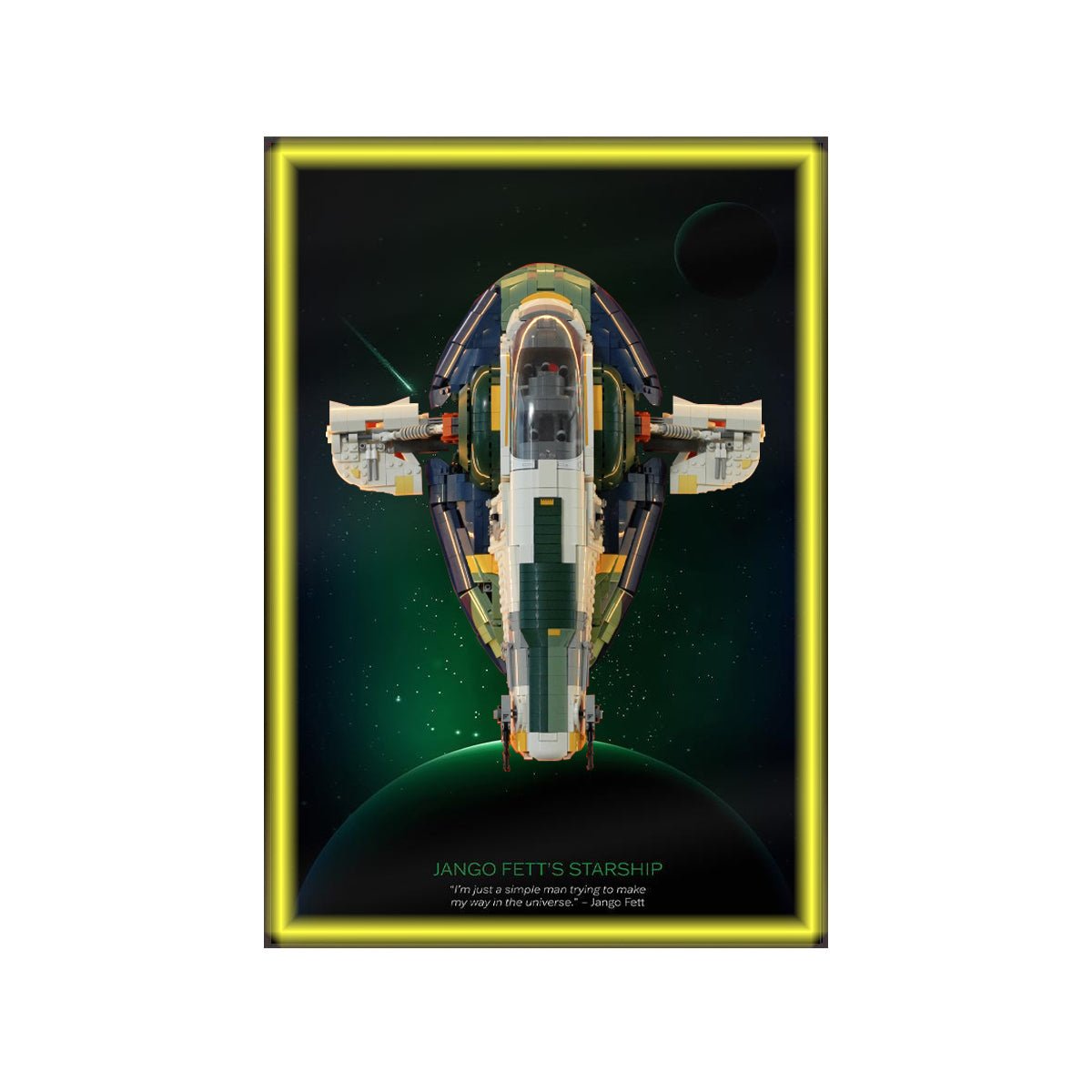Wall Display Frame Compatible with LEGO® Star Wars™ Jango Fett’s Starship™ 75409 - brkox