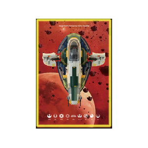 Wall Display Frame Compatible with LEGO® Star Wars™ Jango Fett’s Starship™ 75409 Style A - brkox