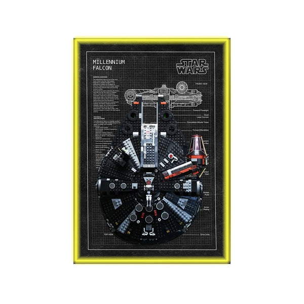 Wall Display Frame Compatible with Lego® Star Wars™ The Dark Falcon 75389 Style A