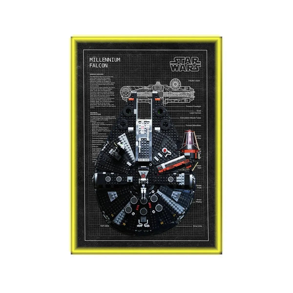 Wall Display Frame Compatible with Lego® Star Wars™ Millennium Falcon™ 75389 - brkox