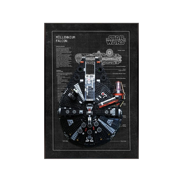 Wall Display Frame Compatible with Lego® Star Wars™ The Dark Falcon 75389 Style A